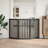 VidaXL dog fence Collapsible 3 panels 150 cm poplar wood black