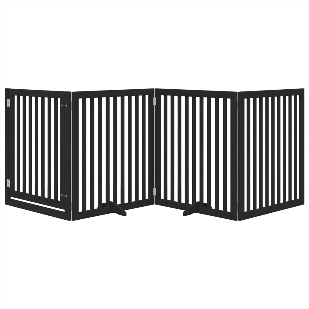 Vidaxl hundegjerde sammenleggbare 4 paneler 320 cm Poplar tre svart