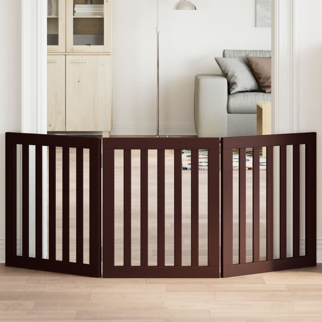 Vidaxl hundegjerde sammenleggbare 3 paneler 150 cm Poplar trebrun
