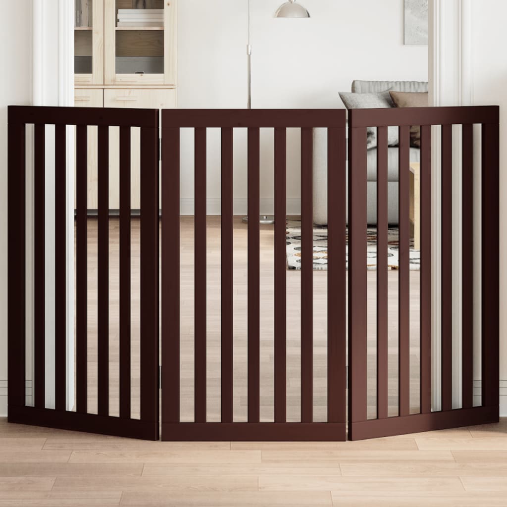 Vidaxl hundegjerde sammenleggbare 3 paneler 150 cm Poplar trebrun