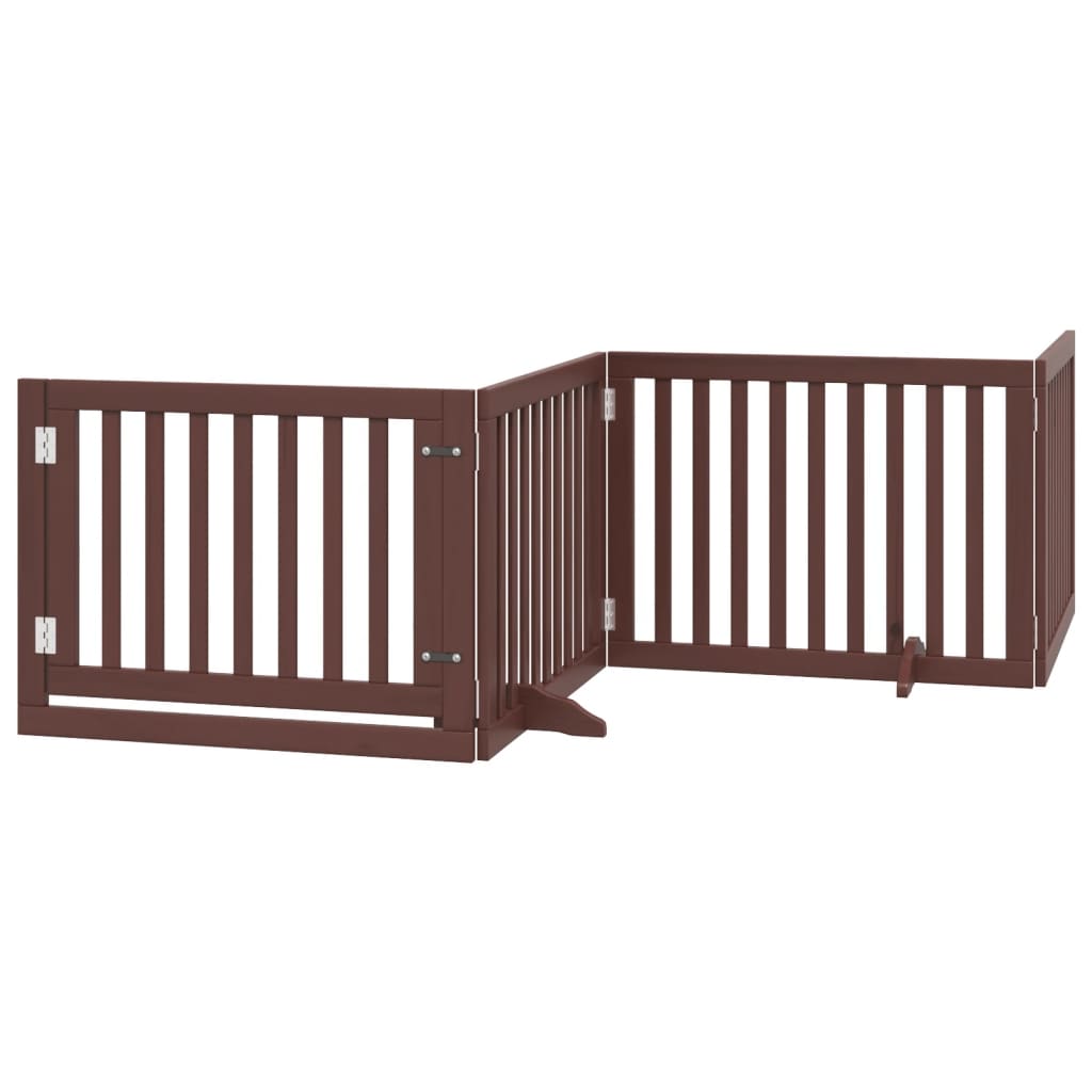 VidaXL dog fence Collapsible 4 panels 320 cm poplar wood brown