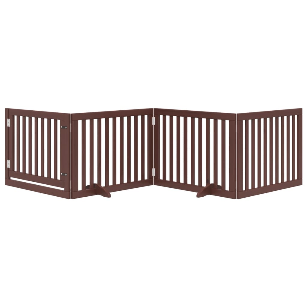 VidaXL dog fence Collapsible 4 panels 320 cm poplar wood brown