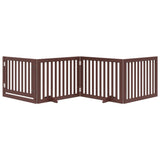 VidaXL dog fence Collapsible 4 panels 320 cm poplar wood brown