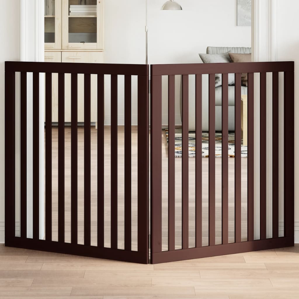 Vidaxl hundegjerde sammenleggbar 2 paneler 160 cm Poplar trebrun