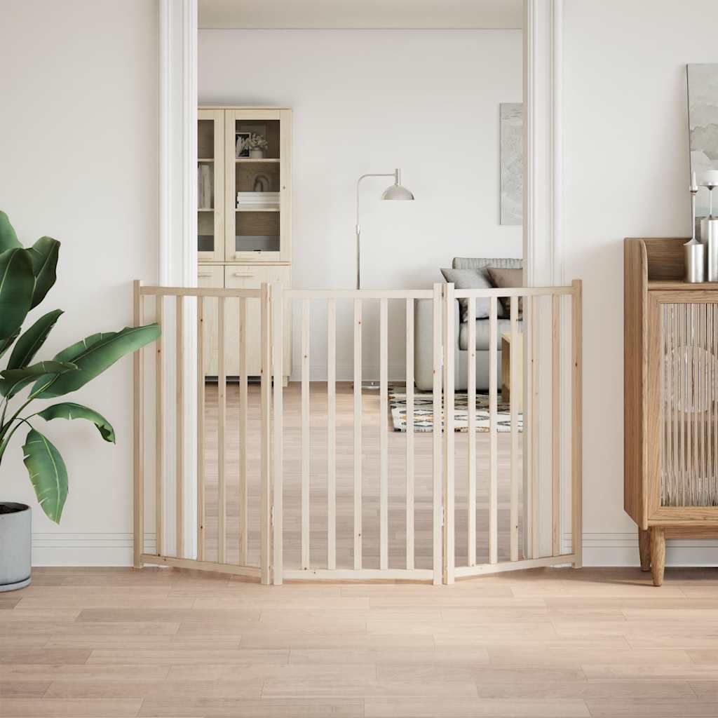 Vidaxl Hundezaun zusammenklappbar 3 Paneele 150 cm Festkieferholz