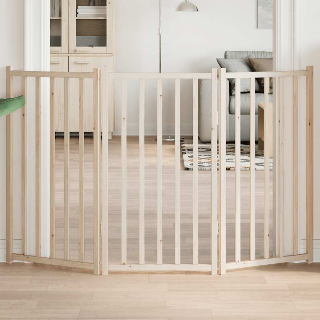 Vidaxl Hundezaun zusammenklappbar 3 Paneele 150 cm Festkieferholz