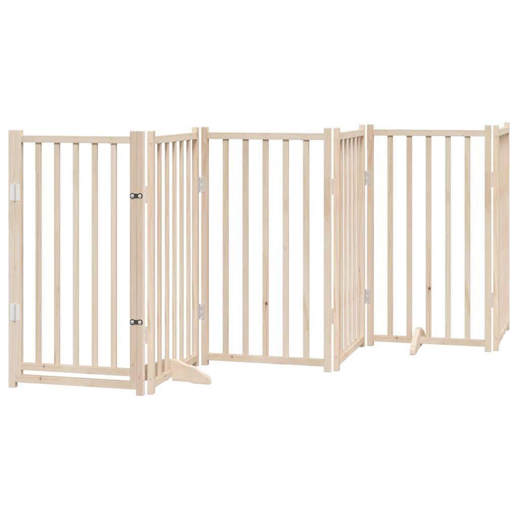 Vidaxl dog fence Foldable with door 6 panels 300 cm solid pinewood