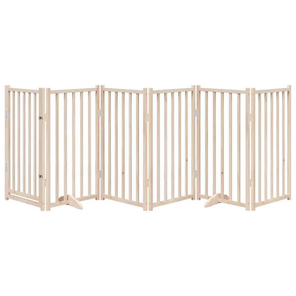 Vidaxl dog fence Foldable with door 6 panels 300 cm solid pinewood