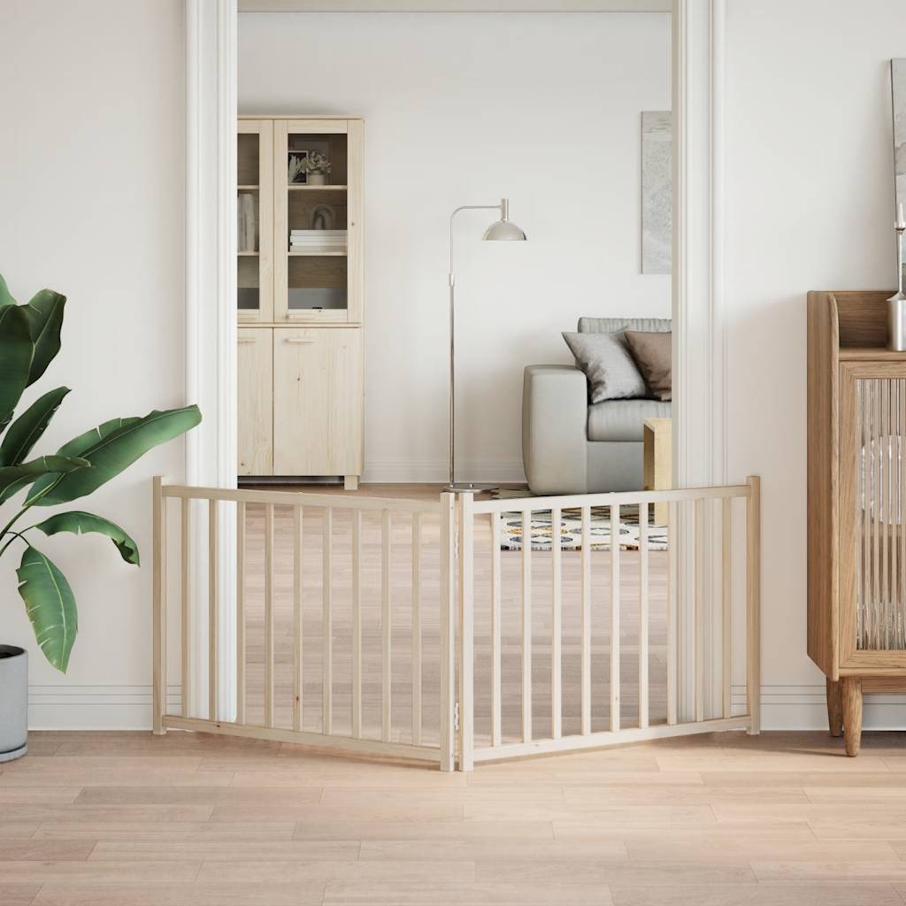 Geata madra infhillte Vidaxl 2 phainéal 160 cm adhmad péine soladach