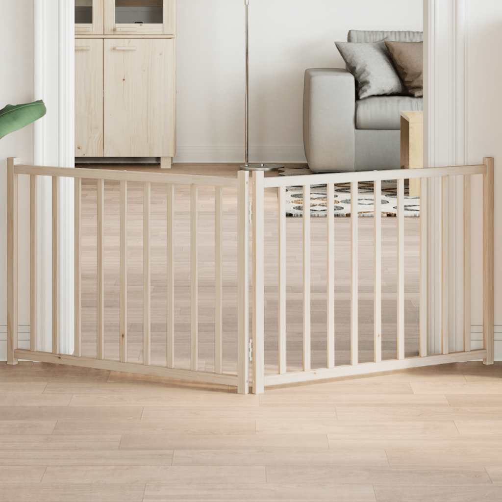 VIDAXL Hundezaun zusammenklappbar 2 Panels 160 cm Festkieferholz