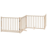 Vidaxl dog fence Collapsible with door 4 panels 320 cm solid pinewood
