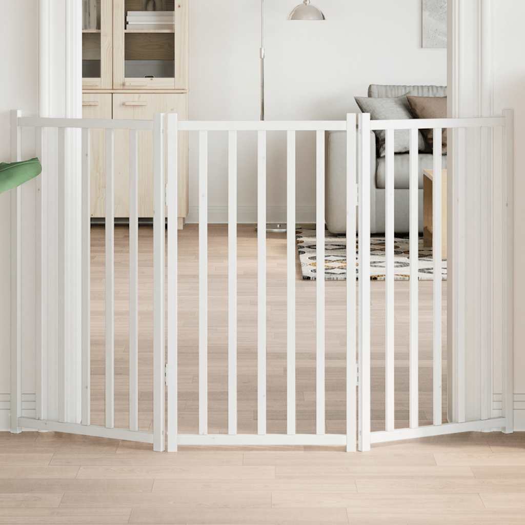 VidaXL dog fence Collapsible 3 panels 150 cm Solid pine white