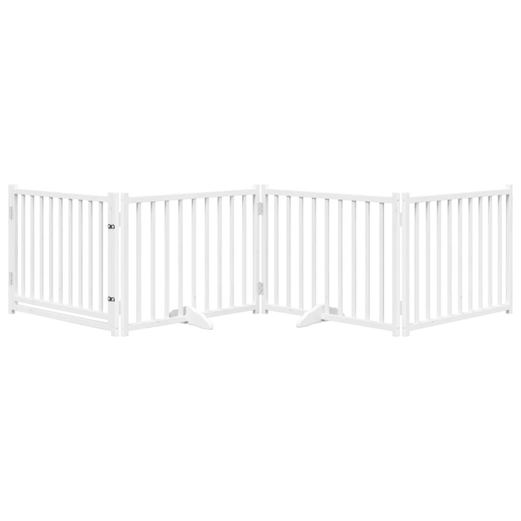 Vidaxl Dog Fence Clunsble 4 Panele 320 cm Solid Pinewit White
