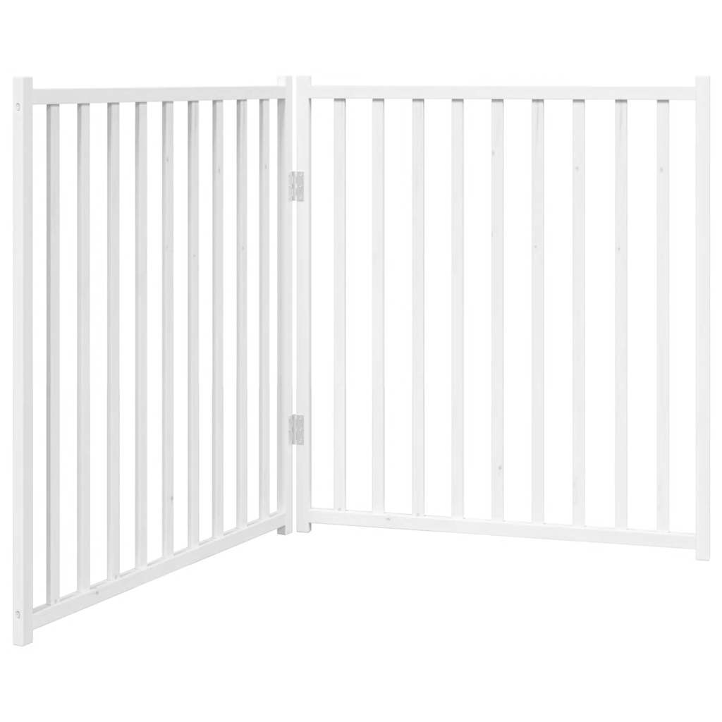 Vidaxl Hundezaun zusammenklappbar 2 Panels 160 cm Festkiefer weiß