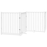 Vidaxl Hundezaun zusammenklappbar 4 Panels 320 cm Festkiefer weiß weiß