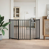VidaXL dog fence Collapsible 3 panels 150 cm Solid pine black