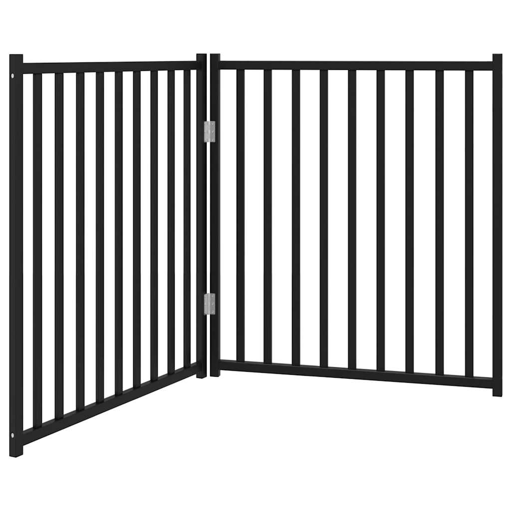 VIDAXL Dog Fence Clunsble 2 Panele 160 cm stałe sosny czarny