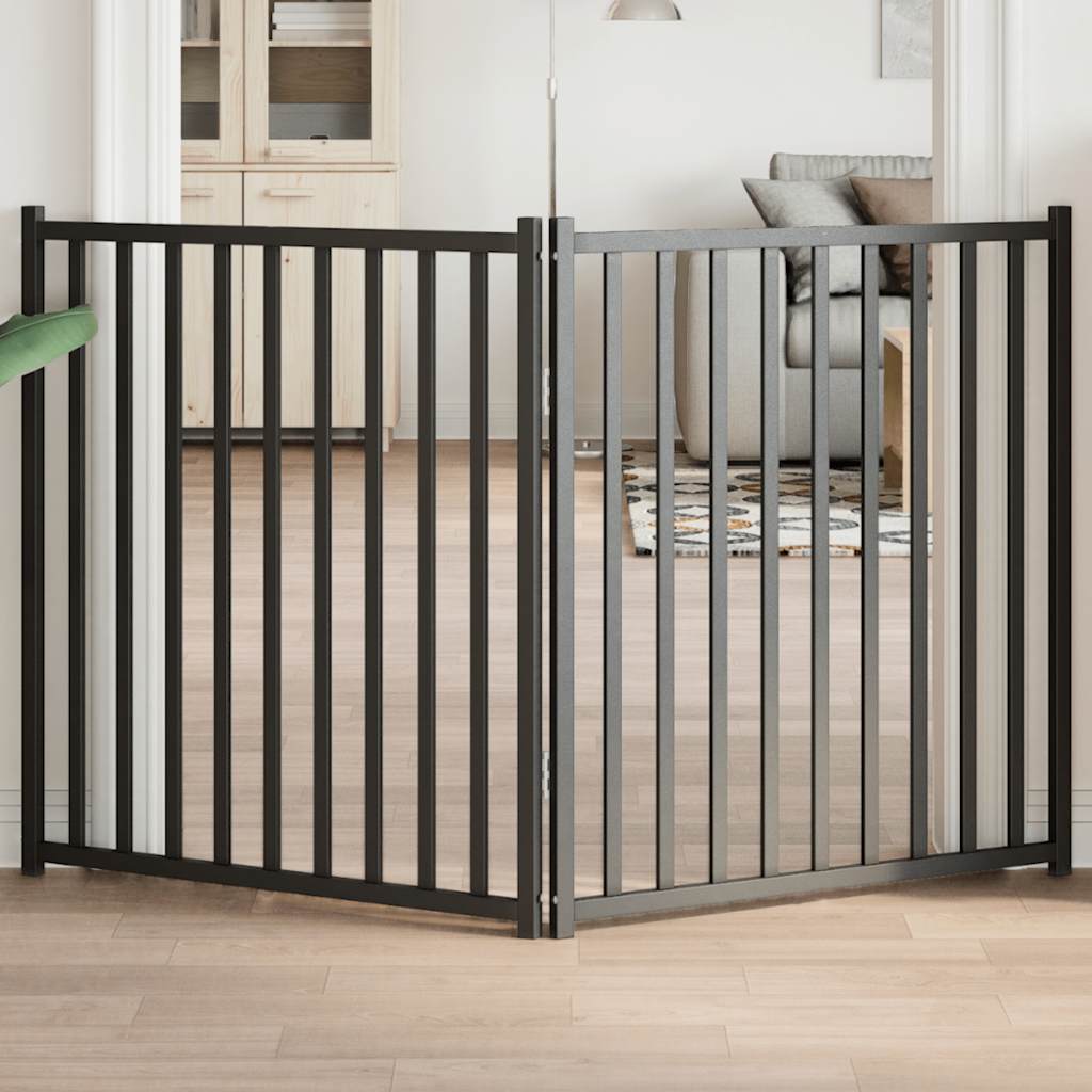 VIDAXL Dog Fence Clunsble 2 Panele 160 cm stałe sosny czarny