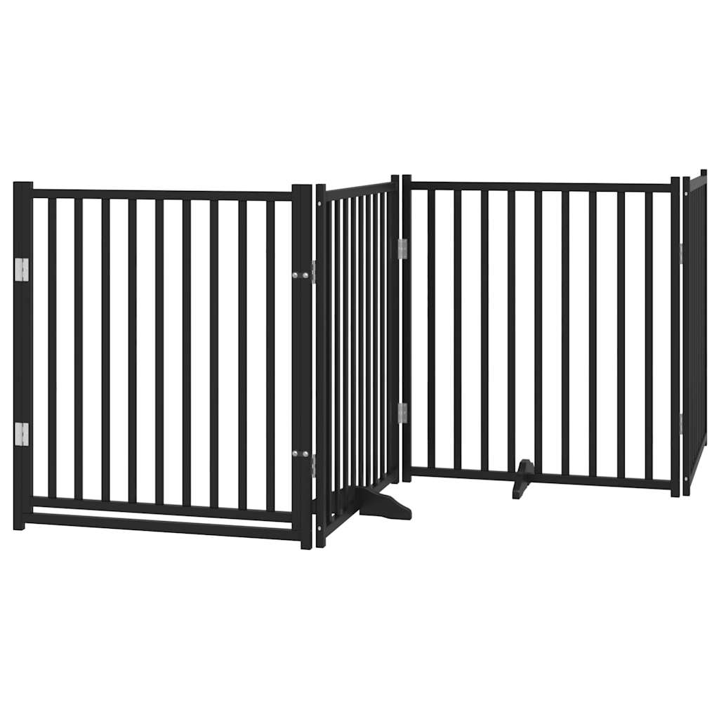Vidaxl Hundezaun zusammenklappbar 4 Paneele 320 cm Festkiefer Schwarz
