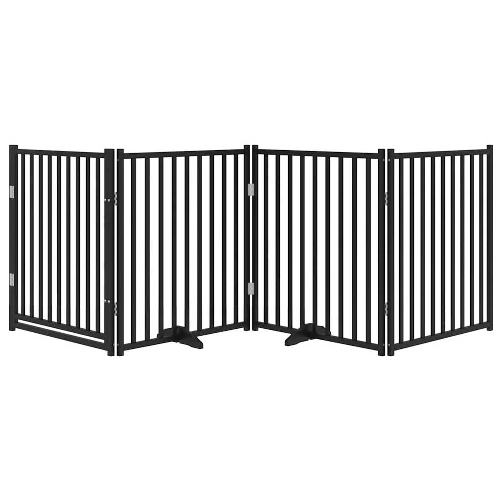 Vidaxl Hundezaun zusammenklappbar 4 Paneele 320 cm Festkiefer Schwarz