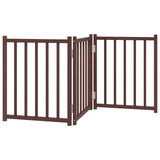 VidaXL dog fence Collapsible 3 panels 150 cm solid pine brown oak