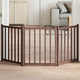 VidaXL dog fence Collapsible 3 panels 150 cm solid pine brown oak