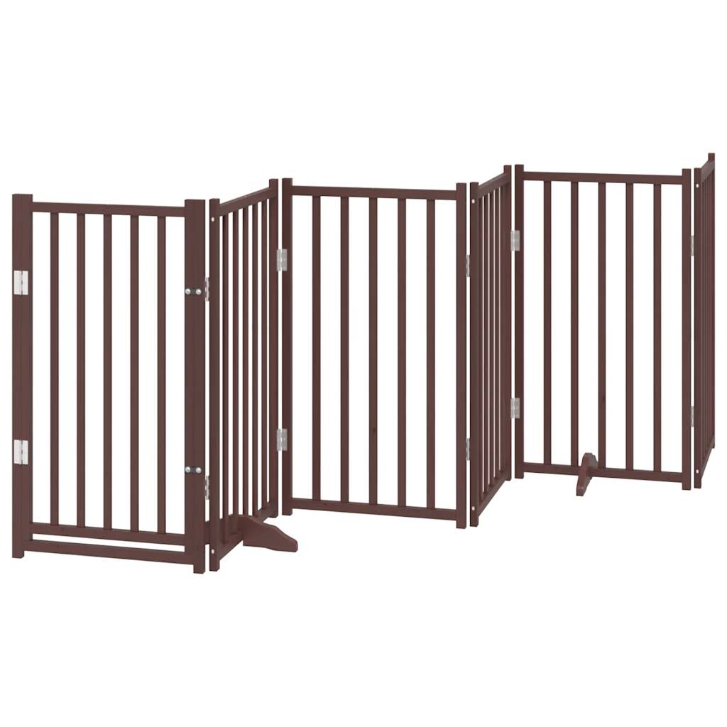 Vidaxl dog fence Collapsible 6 panels 300 cm solid pine brown oak