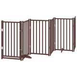 Vidaxl dog fence Collapsible 6 panels 300 cm solid pine brown oak