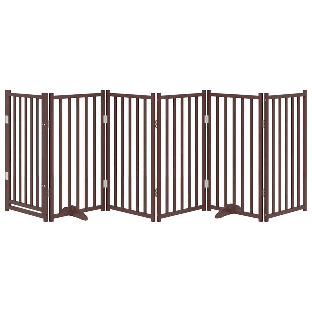 Vidaxl dog fence Collapsible 6 panels 300 cm solid pine brown oak