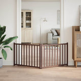 Portão dobrável para cães Vidaxl 2 painéis 160 cm pinho maciço carvalho castanho