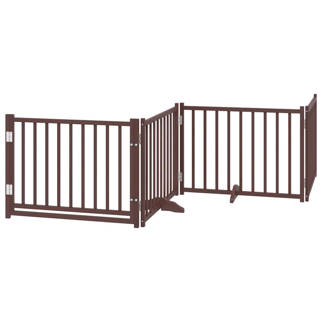 Vidaxl dog fence Collapsible 4 panels 320 cm solid pine brown oak