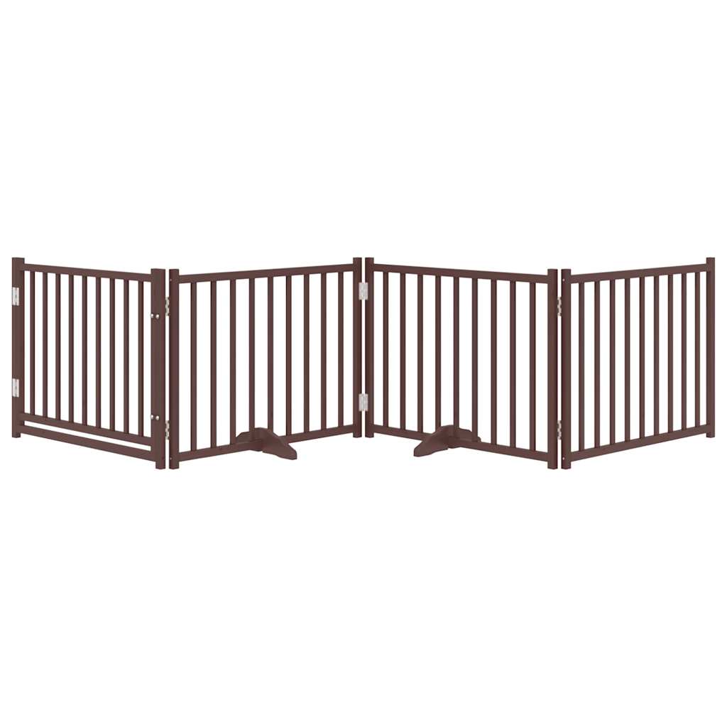 Vidaxl dog fence Collapsible 4 panels 320 cm solid pine brown oak