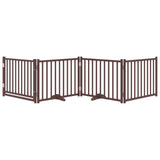 Vidaxl dog fence Collapsible 4 panels 320 cm solid pine brown oak