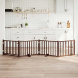 Vidaxl dog fence Collapsible 4 panels 320 cm solid pine brown oak