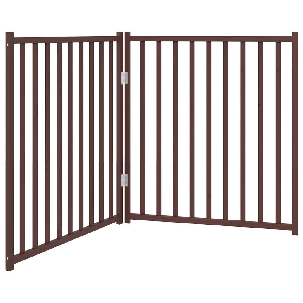 VIDAXL Hundezaun zusammenklappbar 2 Panels 160 cm Festkiefer -Braune -Eiche