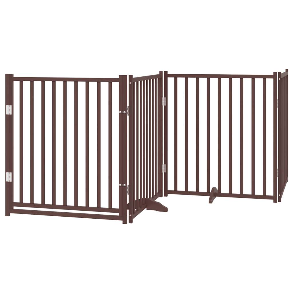 Vidaxl dog fence Collapsible 4 panels 320 cm solid pine brown oak