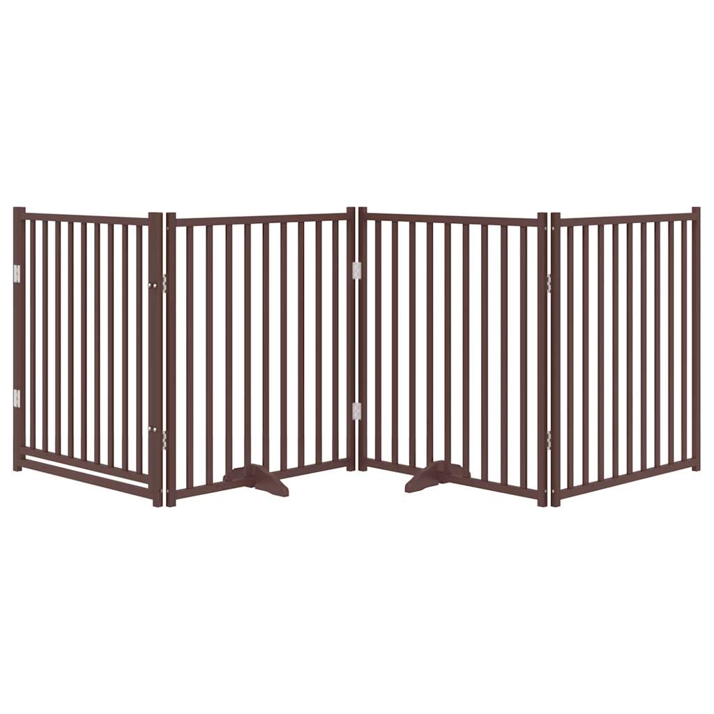Vidaxl dog fence Collapsible 4 panels 320 cm solid pine brown oak