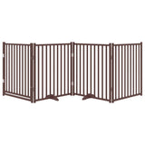 Vidaxl dog fence Collapsible 4 panels 320 cm solid pine brown oak