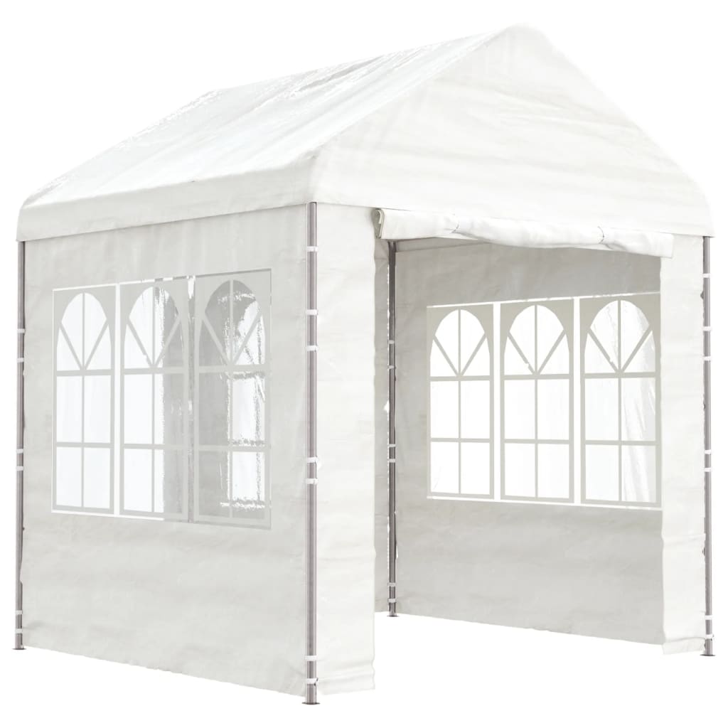 Vidaxl arbor with roof 2.28x2.23x2.69 m polyethylene white