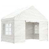 Vidaxl arbor se střechou 4,08x2,23x3,22 m polyethylenové bílé
