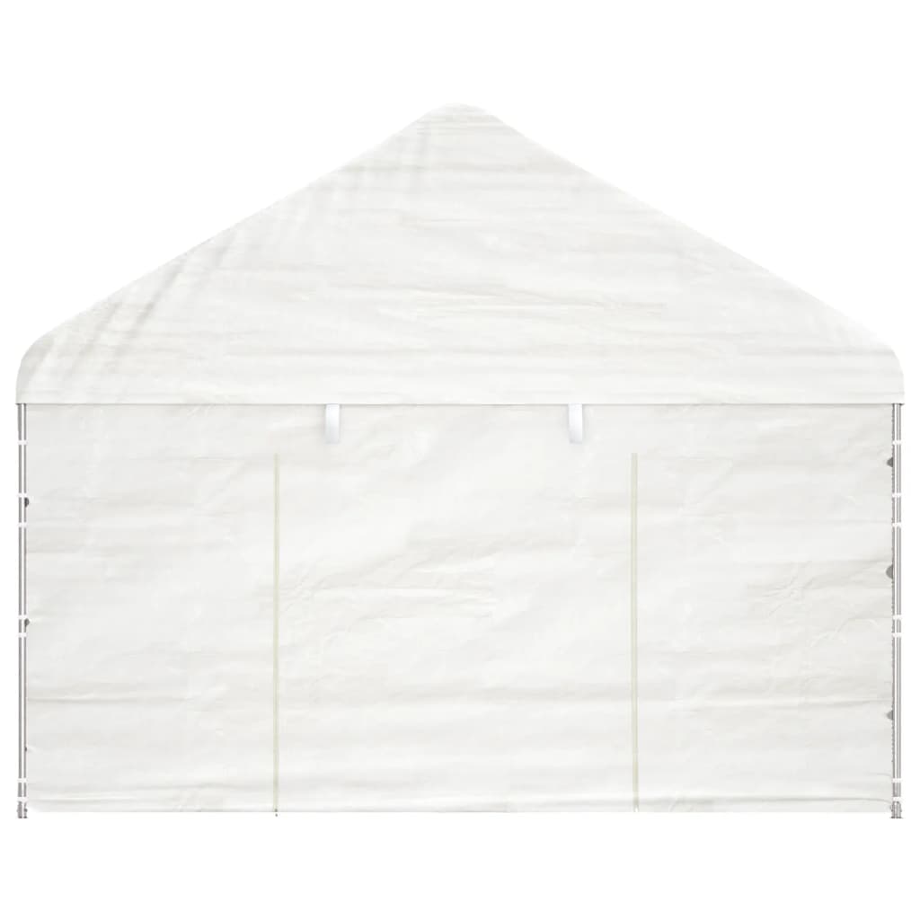 Vidaxl arbor se střechou 4,08x2,23x3,22 m polyethylenové bílé