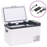Vidaxl cool box with handle and adapter 18 L PP PE Black and white