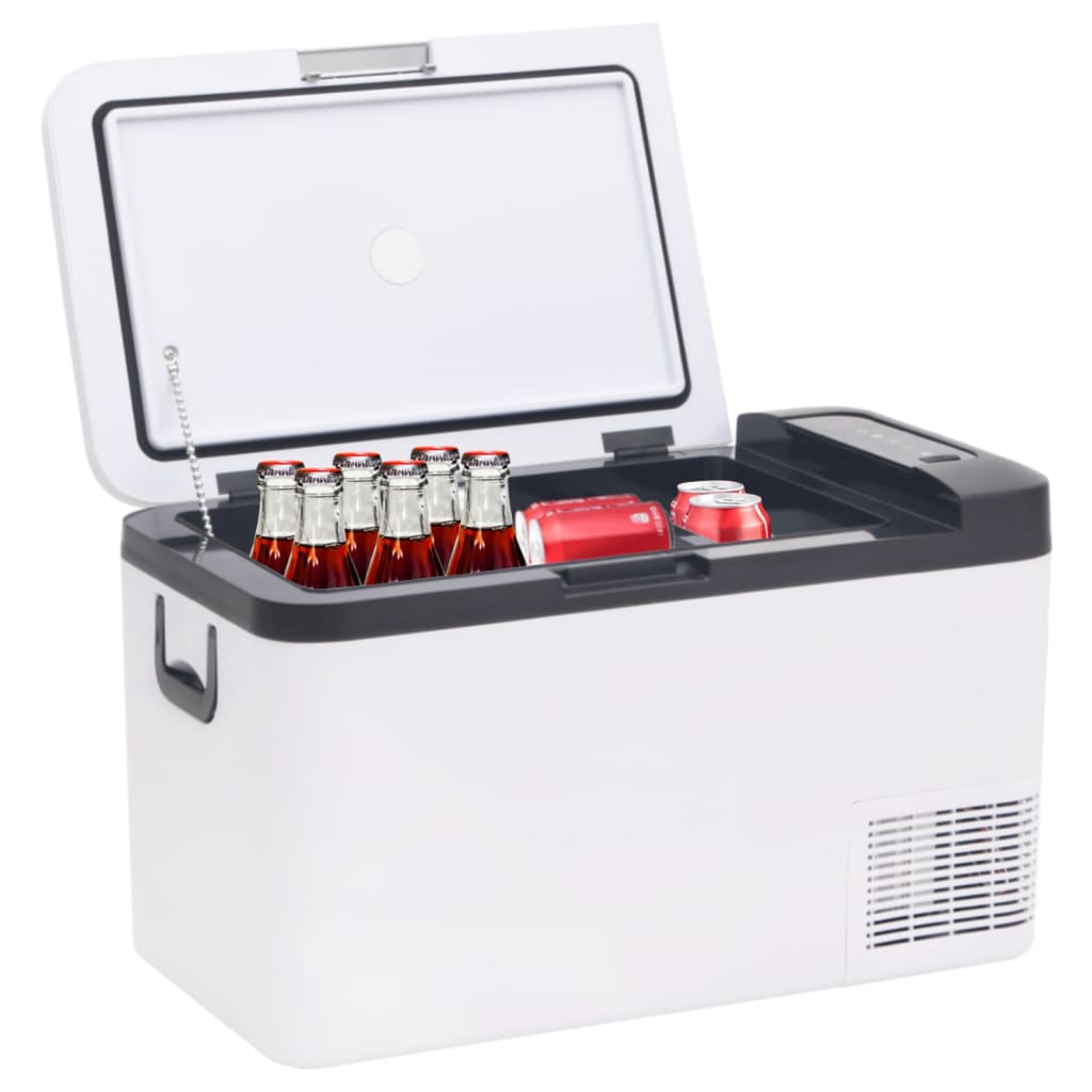 Vidaxl cool box with handle and adapter 18 L PP PE Black and white