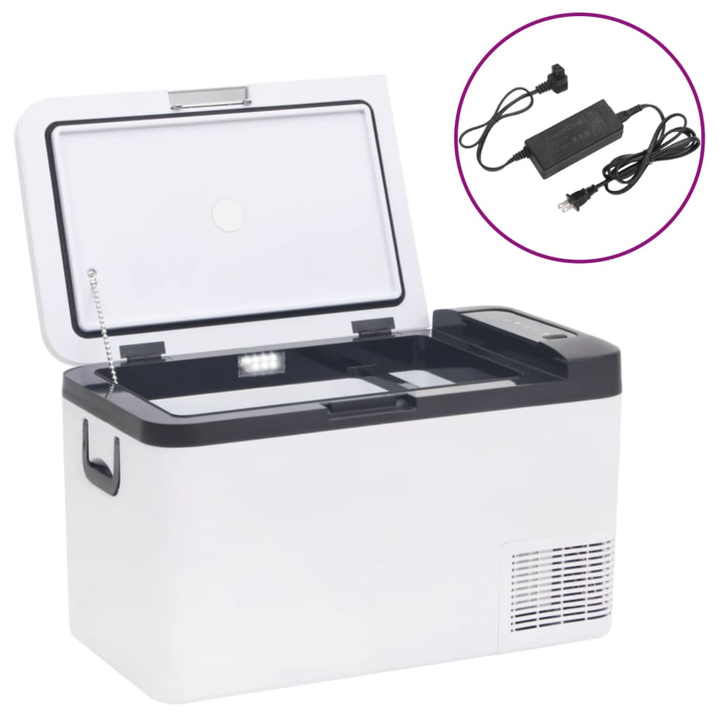 Vidaxl Cool Box s rukojetí a adaptérem 25 l pp PE černé a bílé