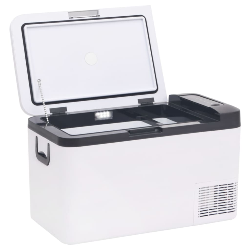 Vidaxl Cool Box s rukojetí a adaptérem 25 l pp PE černé a bílé