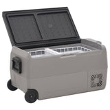 Vidaxl cool Këscht mat Rieder an Adapter 50 l PP a Pe schwaarz a gro