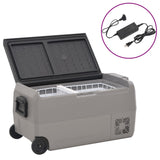 Vidaxl cool Këscht mat Rieder an Adapter 60 l PP a Pe schwaarz a gro