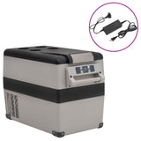 Vidaxl Cool Box con manico e adattatore 55 l pp pe nero e grigio