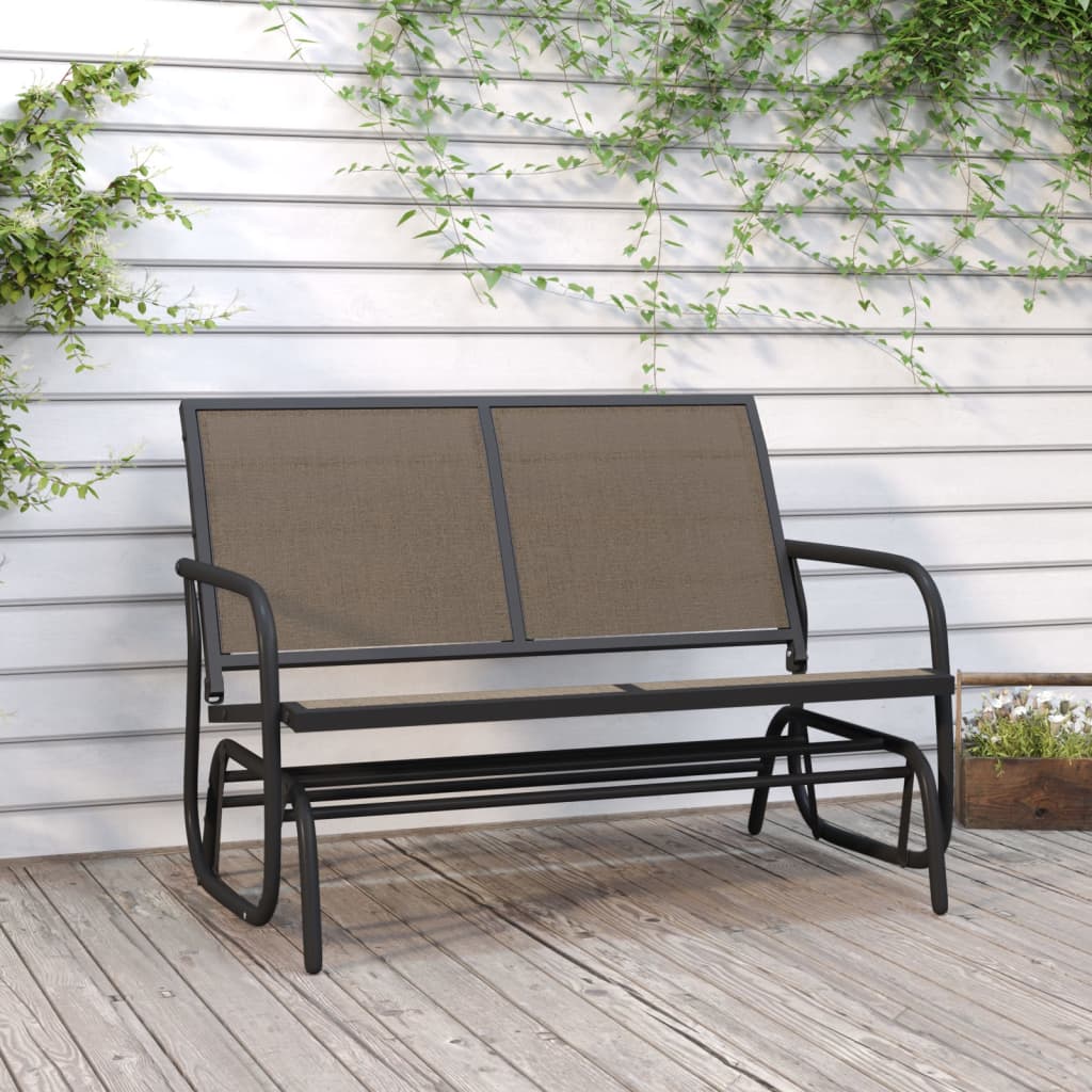 VidaXL sliding sofa garden 120.5x76x86.5 cm textile foil and steel brown