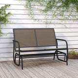 VidaXL sliding sofa garden 120.5x76x86.5 cm textile foil and steel brown